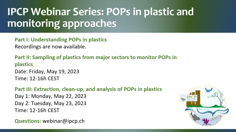 IPCP Webinar Series: POPs in plastic and monitoring approaches